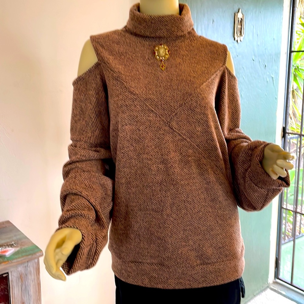 Turtle neck cold shoulder sweater nwot.